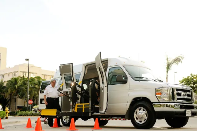 A driver standing by a wheelchair accessible van with open doors and a ramp, surrounded by cones. A two-day itinerary that survives the usual mistakes