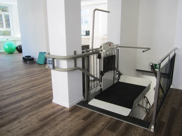 Platform lift in a rehabilitation facility promoting handicap accessibility and mobility aid support. The seven links in accessible attraction planning and the questions to ask
