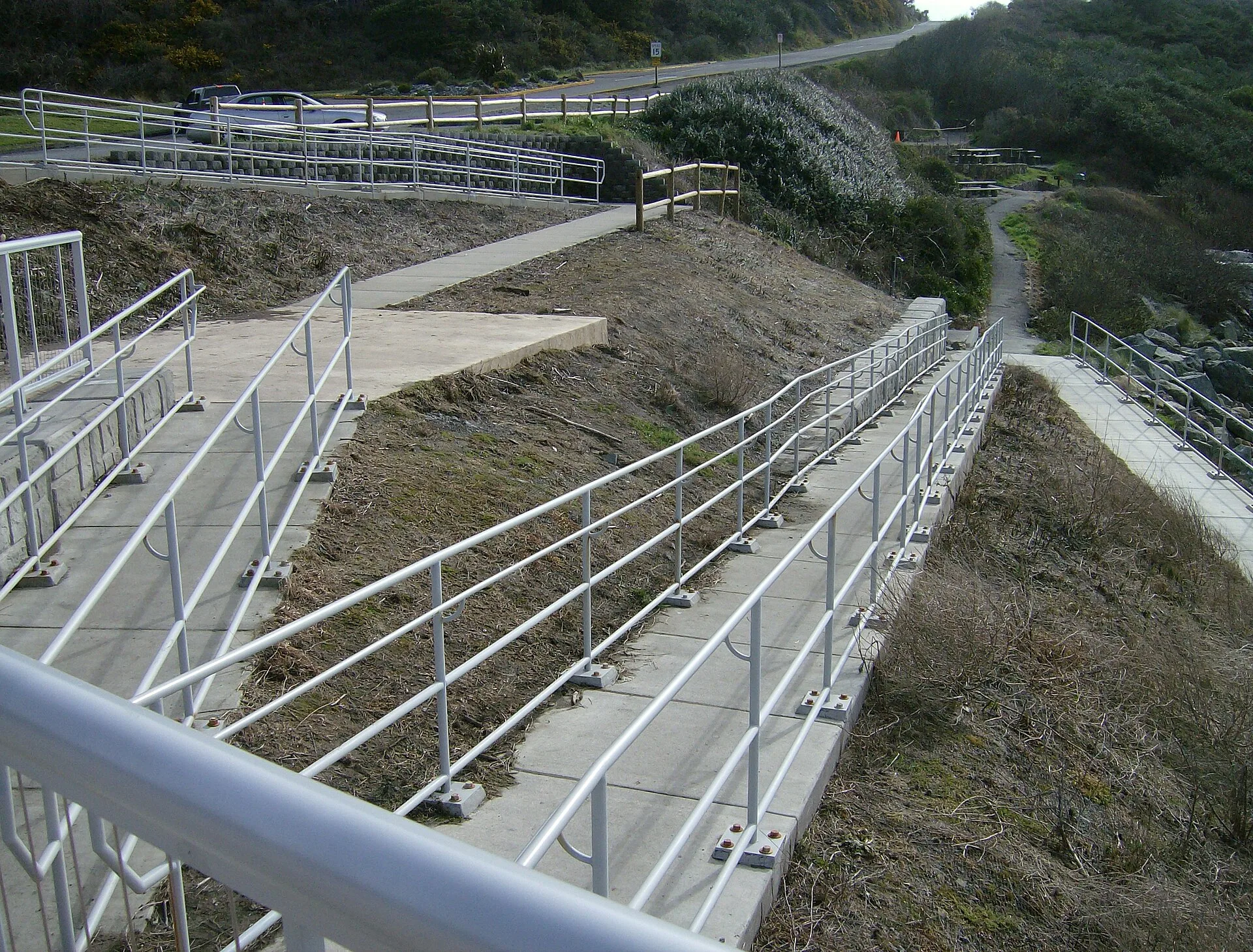 Harris Beach State Park, Brookings, Oregon. Accessible boardwalk created with wheelchair ramps. Accessible national parks in the U.S. and which ones need real planning