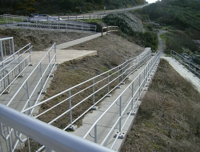 Harris Beach State Park, Brookings, Oregon. Accessible boardwalk created with wheelchair ramps. Accessible national parks in the U.S. and which ones need real planning