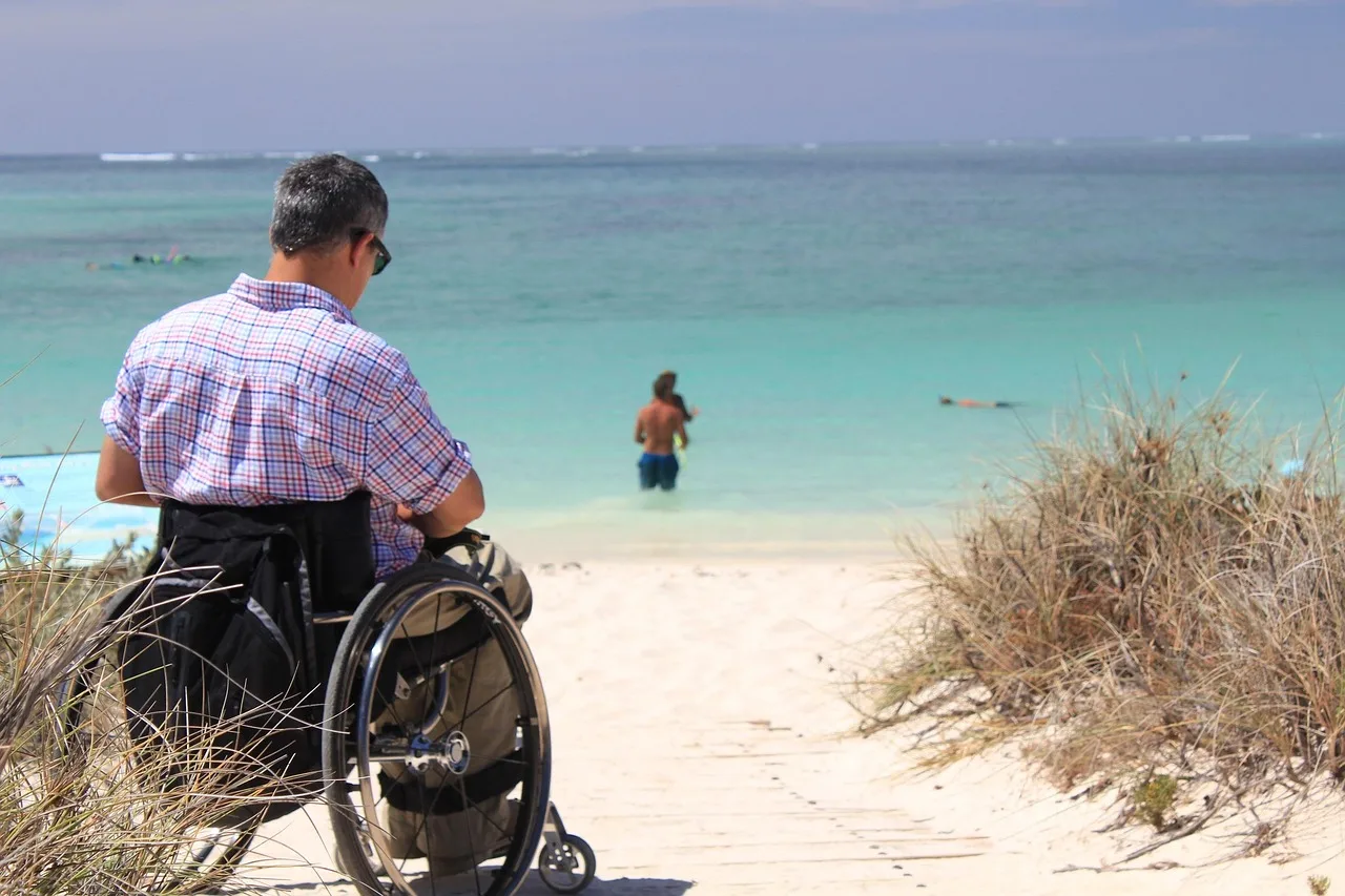 wheelchair, holiday, bea, nature, disabled, summer. Accessible attraction visits go easier in the cooler shoulder season, not summer