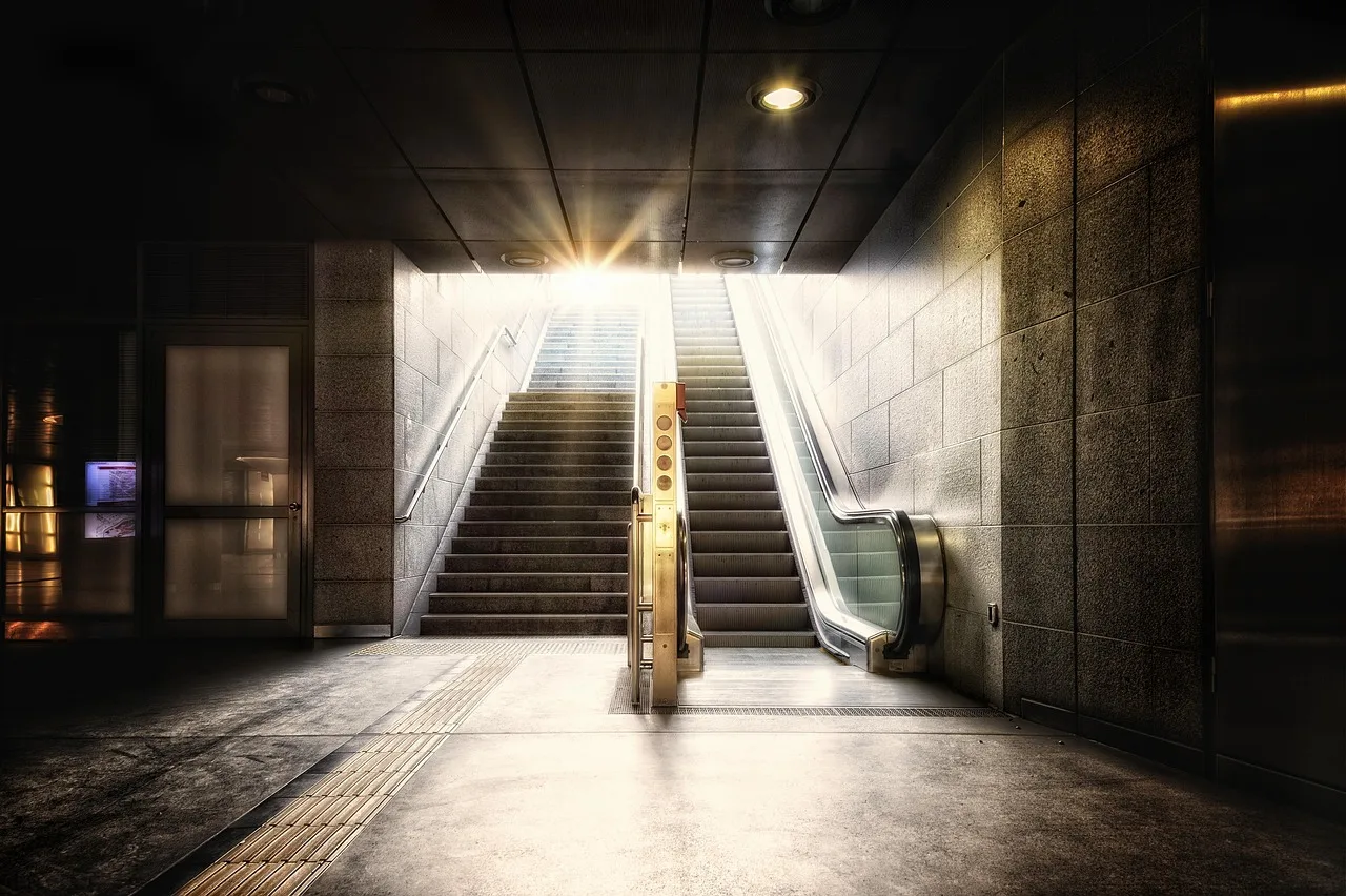 subway, underground, stairs, escalator, architecture, station, urban, city, metro, train station, dark, subway station, subway, subway, subway, subway, subway, escalator, escalator, train station, subway station, subway station. Where five real accessible trips nearly went wrong