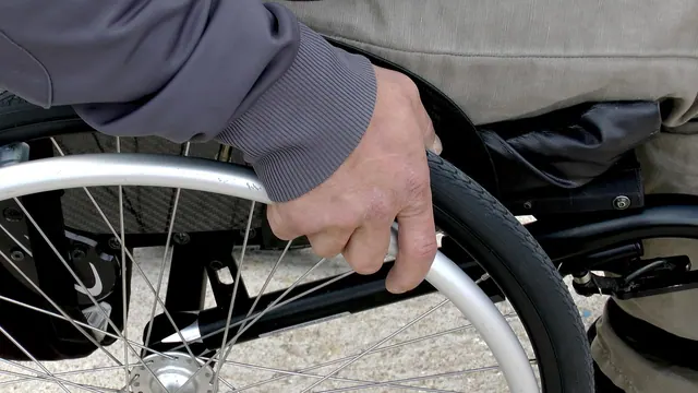 wheelchair, disabled, someone with reduced mobility, man, promenade, hand, wheelchair, wheelchair, wheelchair, wheelchair, wheelchair, disabled