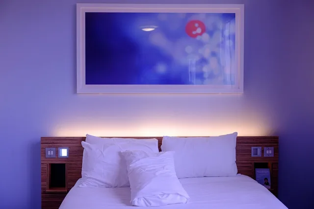 bedroom, hotel room, bed, bed sheets, beddings, pillows, interiors, interior decoration, interior design, white sheets, wall art, lodging, hotel, room, bedroom, bedroom, bedroom, hotel room, bed, bed, hotel, hotel, hotel, hotel, hotel, room, room. Mobility friendly hotels: ADA booking rules, no surcharge