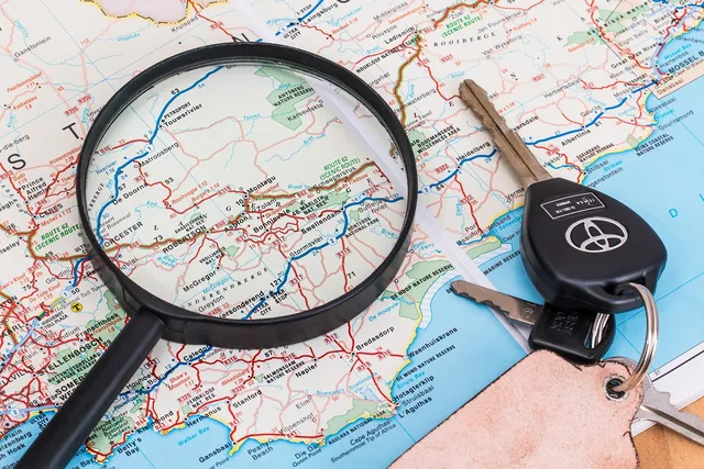 map, vacation, travel, driving, holiday, car keys, magnifying glass, trip, summer, journey, tourism, adventure, leisure, tourist, road, drive, transport, route, way, street, plan, destination, distance, information, location, navigation, nature, direction, highway, gps, cartography, traffic, navigator. Plan a US road trip around mobility friendly hotels options
