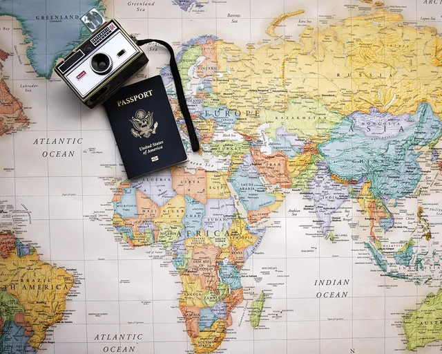 passport, map, world, world map, trip, tourism, vacation, travel, planning, camera. Accessible US travel tips for checking routes