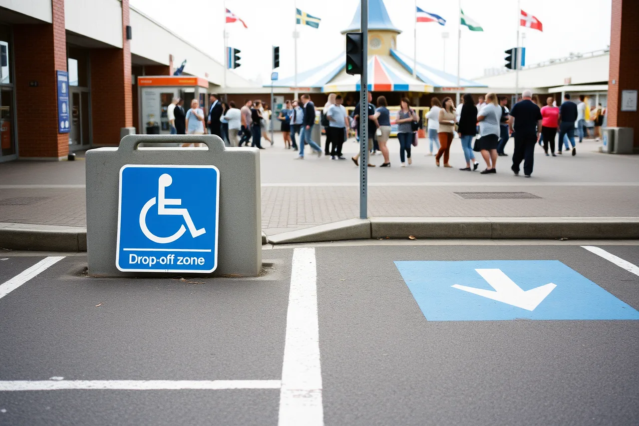 Accessible parking bay and drop-off point at a popular attraction (The short version of accessible attraction planning cost)