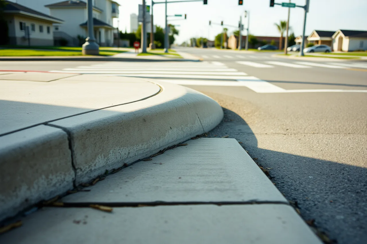 A curb ramp at a street corner leading down to a crossing (Why first-time visitors get accessible U.S. travel logistics wrong)